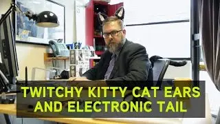Twitchy Kitty Cat Ears and Electronic Tail from ThinkGeek