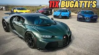 INSANE 11x BUGATTI CHIRON convoy at Car Week!