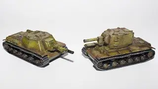 Покраска моделей КВ2 и СУ152 Звезда 1:100