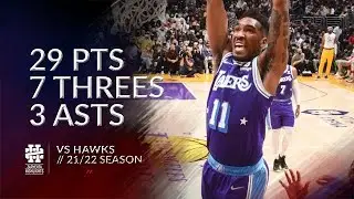 Malik Monk 29 pts 7 threes 3 asts vs Hawks 21/22 season