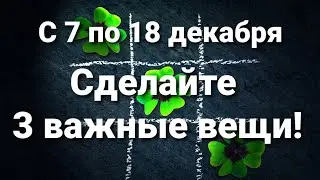 Сделайте 3 важные вещи с 7 по 18 декабря!