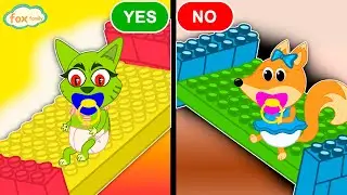 The Fox Family and friends lego beds playhouse - cartoon for kids 