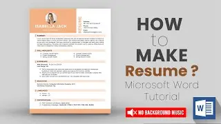 Resume Template Word DOWNLOAD FREE ⬇ (2022) How to Make CV in MS Word