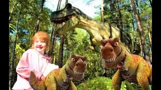 Настя и страшный большой динозавр Рэкс. Динопарк часть 2,The best of Dinosaurs Jurassic World.