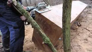 Продольный распил дуба на доски в лесу.Часть 3.