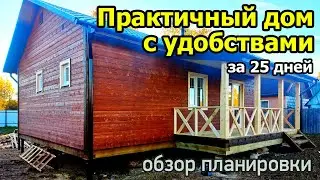 Проект одноэтажного дома с террасой. Каркасный дом 7 на 9 с двумя спальнями и кухней-гостиной