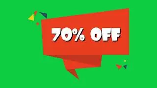 70% Sales Animated Logo on Green Screen