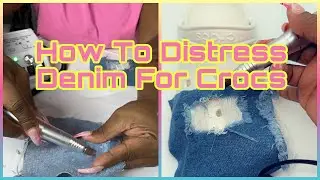 Distressed Denim For FREE! Customized Crocs | For Beginners 🩵