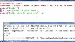 Python tutorial in Hindi 13 : Requesting Input (Input function )