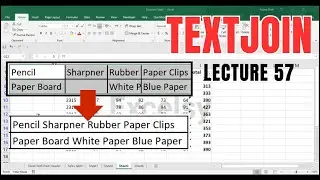 Lec 57 Excel Course | TEXTJOIN Function  | How to use TEXTJOIN Function  in excel
