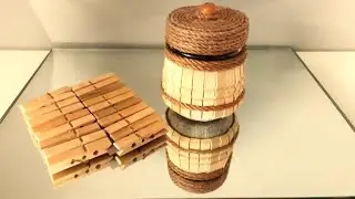 💥ИЗ БАНКИ И деревянных  ПРИЩЕПОК💥ИДЕЯ ДЛЯ КУХНИ СВОИМИ РУКАМИ