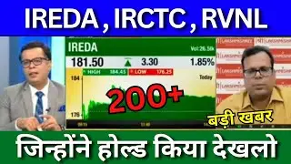 IREDA share news today, IRCTC share news today, RVNL share news today, Target, analysis, buy or sell