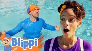 Blippi and Meekah Visit a Swimming Pool! Sink or Float? Educational Videos | Blippi & Meekah Kids TV