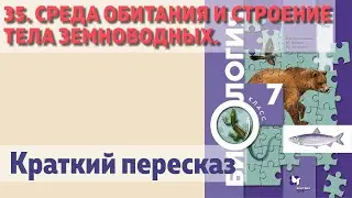 35. Среда обитания и строение тела земноводных. Биология 7 класс.  Краткий пересказ.