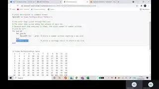 12 times tables in Matlab using nested for loops.