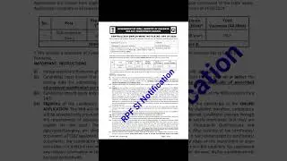 RPF SI NOTIFICATION #targetwithssc