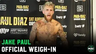 Jake Paul Official Weigh-In for Nate Diaz: 