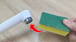 Insert a dishwashing sponge into the faucet and a miracle will happen!