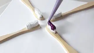 (946) Wait for the End !! 4 toothbrushes | Paint & Water Only | Acrylic Pouring | Designer Gemma77