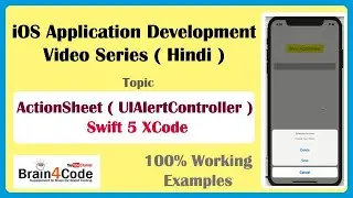 ActionSheet with UIAlertController in Swift 5 XCode | Hindi | Display Actions Using ActionSheet.