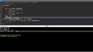 C Program to find area and perimeter of a rectangle | C 
