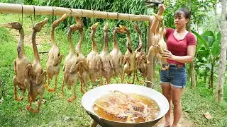 Harvesting Ducks and Cook Whole Fried Duck Go To Countryside Market Sell - New Free Bushcraft