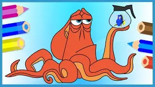 Учимся рисовать осьминога Хэнка из мультика 