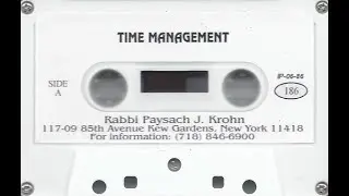 Rabbi Paysach J. Krohn - Time Management Lecture (Cassette)