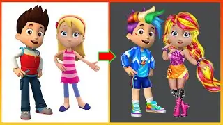 Paw Patrol new style : Ryder & Katie Glow Up My Little Pony Rainbow Dash & Sunset Shimmer