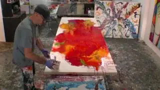 How to Paint Large Abstract Fluid Artworks Demo Art Lesson Ideas