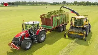Loonbedrijf Rensen uit Mariënheem aan het grashakselen