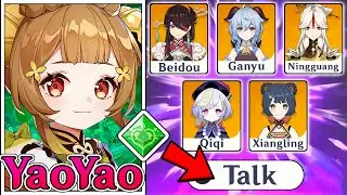 Yaoyao | Every Voice lines about her | Ganyu, Ningguang, Beidou | Genshin Impact new character lore