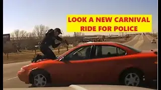 Another Foolish Officer Jumps On Hood Of Car - 60 MPH Later You Know What Happens
