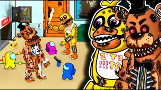 AMONG US vs CRAZY FREDDY & CHICA | FNAF| Five Nights at Freddy's |어몽어스 VS 프레디 애니메이션