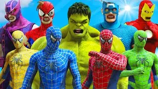 TEAM SPIDER-MAN & BIG HULK vs THE AVENGERS ZOMBIE - SUPER EPIC BATTLE | KjraGaming