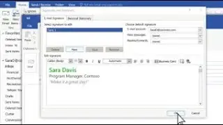 How to add signature in Outlook 2016, (2020)