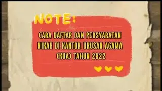 Cara Daftar dan Persyaratan Nikah di KUA Tahun 2022.