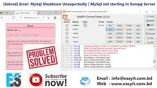 [Solved] Error: MySql Shutdown Unexpectedly | MySql not starting in Xampp Server | Easy Solution
