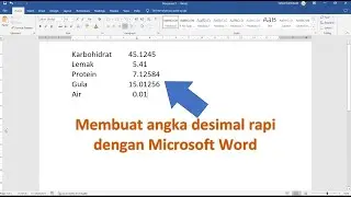 Using Decimal Tab in Microsoft Word