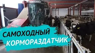 Как работает самоходный кормораздатчик | Фермерское дело