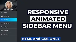 Responsive Sidebar Menu Using  HTML & CSS