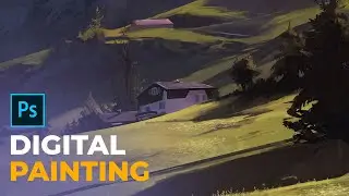 Photoshop Digital Painting | Landscape Speedpaint | Swiss Alps