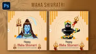 Maha Shivratri Social Media Post Design in Photoshop Hindi Tutorial