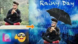 Rain Manipulation photo Editing Tutorial |Picsart Monsoon Editing Tutorial |Vishal Editz
