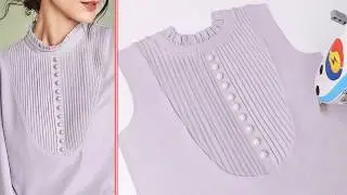 Very easy collar design with pin tucks for kurti cutting and stitching | Sewing tips and tricks.