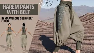 Create with me: Harem Pants, Tie a Knot in Marvelous Designer/ Clo3D tutorial with English Narrator