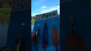 Ловля ЩУКИ на ЗОЛОТУЮ блесну КОЛЕБАЛКУ времён СССР. ТЕСТ набор ВОЕНХОТ №4. #shorts #рыбалка #fрыба
