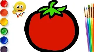 Bolalar Uchun Pomidor rasm chizish/Drawing Tomato for kids/Рисуем Помидор для детей
