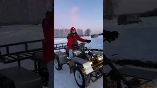 Девушка покаталсь и застряла в СУГРОБЕ на самодельном квадроцикле 🔥