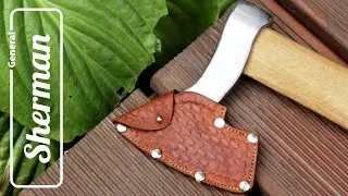 Simple leather hatchet sheath